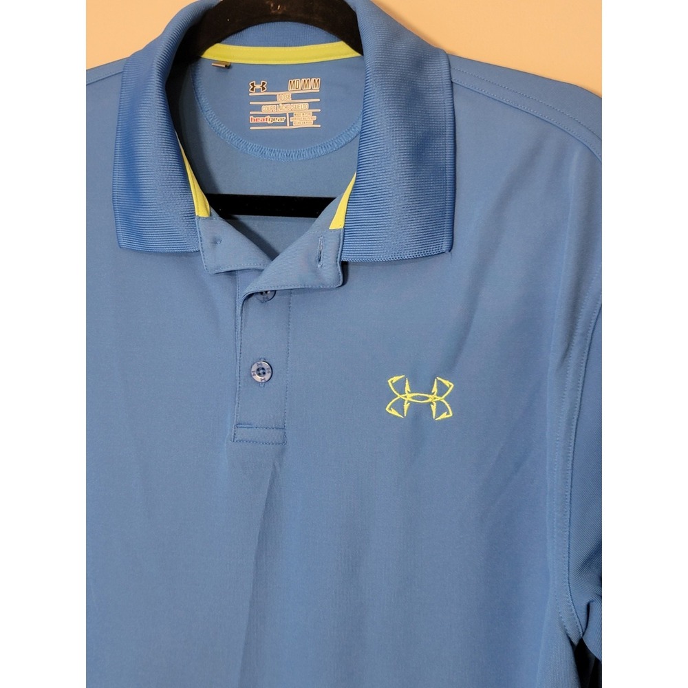 Under Armour The‎ Performance Polo Shirt Men's Medium Blue Golf Golfing Collared